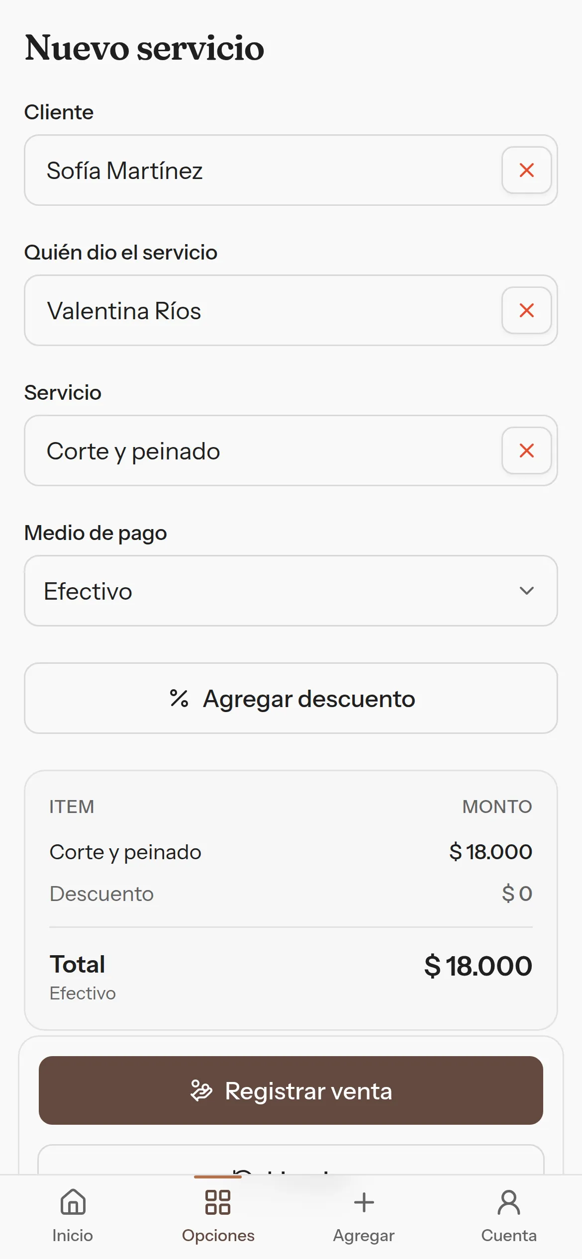 Registro de un nuevo servicio en Mis Turnitos desde un celular